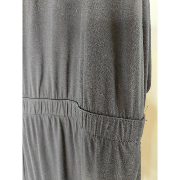 🎄 Splendid sleeveless v-neck flare bottom jumpsuit cozy lounger small black - Picture 8 of 17